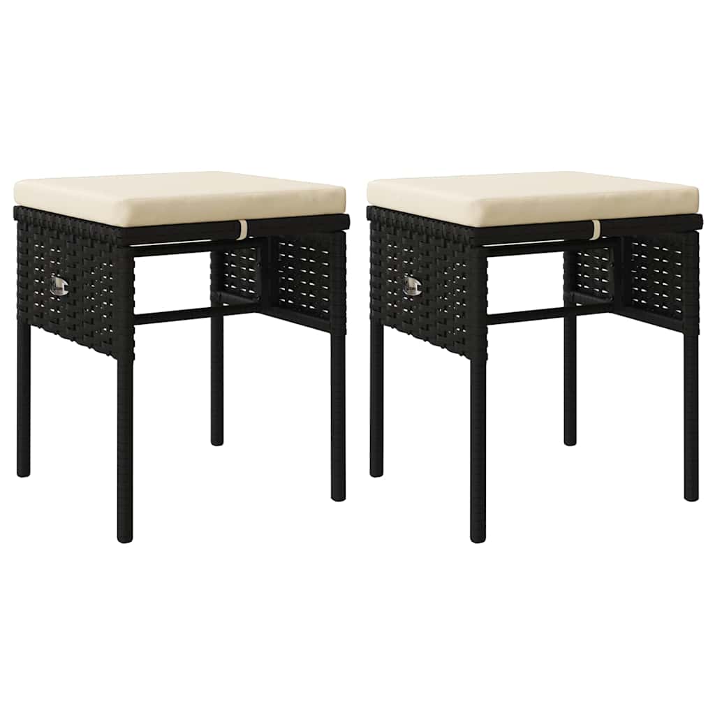 Σαλόνι Κήπου 6 Τεμαχίων Μαύρο από Συνθετικό Ρατάν με Μαξιλάρια