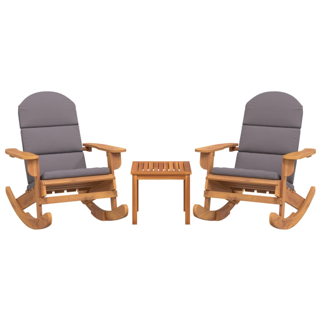 Σαλόνι Κήπου Adirondack Σετ 3 Τεμαχίων από Μασίφ Ξύλο Ακακίας