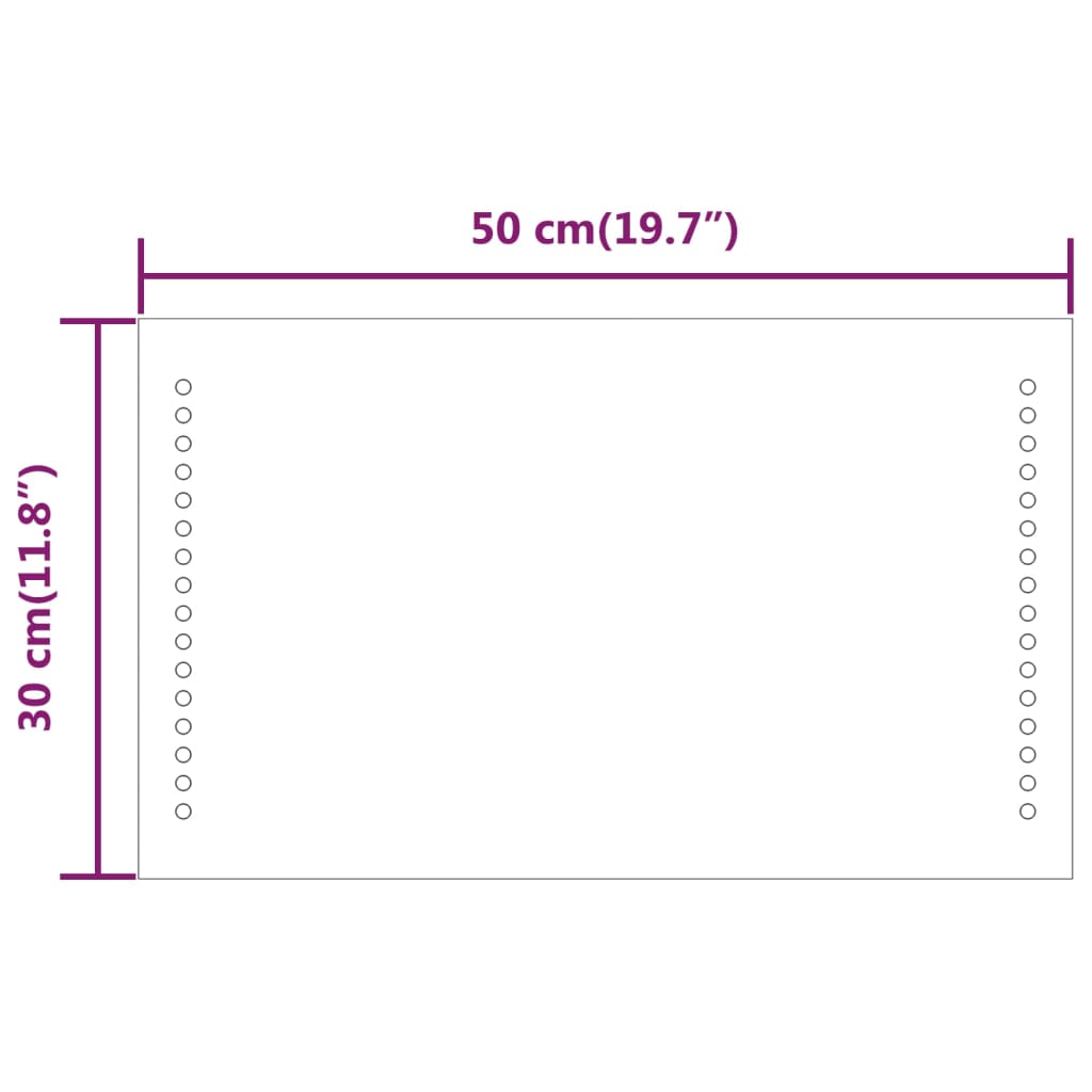 Καθρέφτης Μπάνιου με LED 30x50 εκ. - Pakobazaar