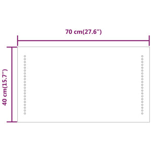 Καθρέφτης Μπάνιου με LED 40x70 εκ.