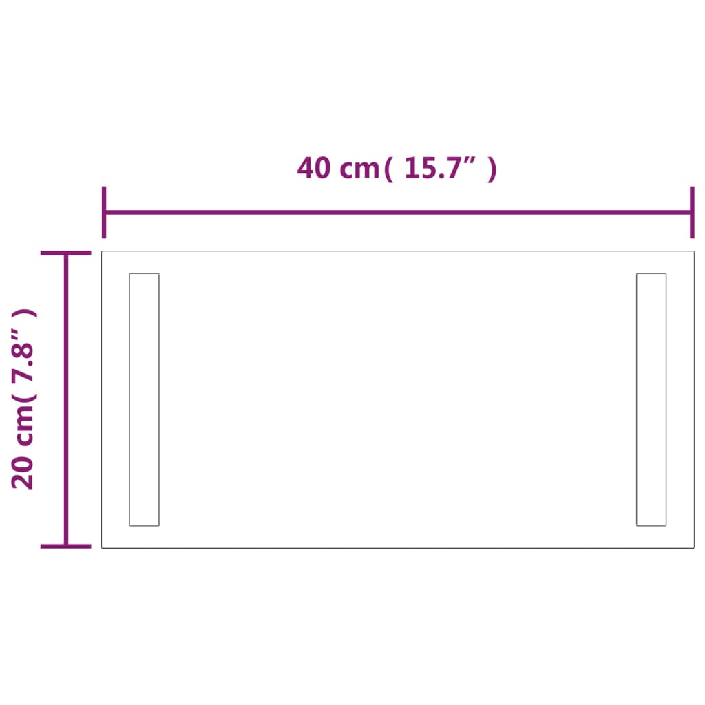 Καθρέφτης Μπάνιου με LED 20x40 εκ. - Pakobazaar