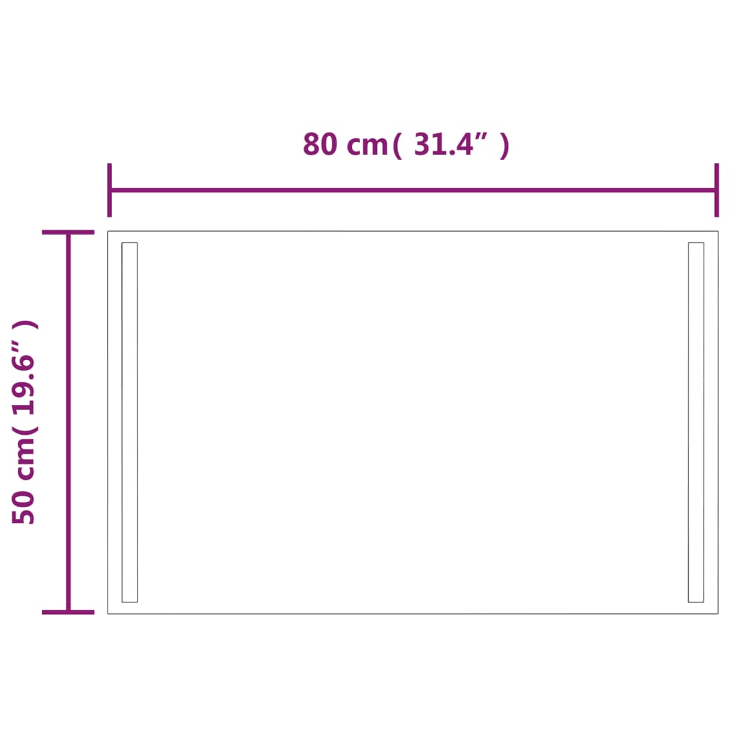 Καθρέφτης Μπάνιου με LED 50x80 εκ.