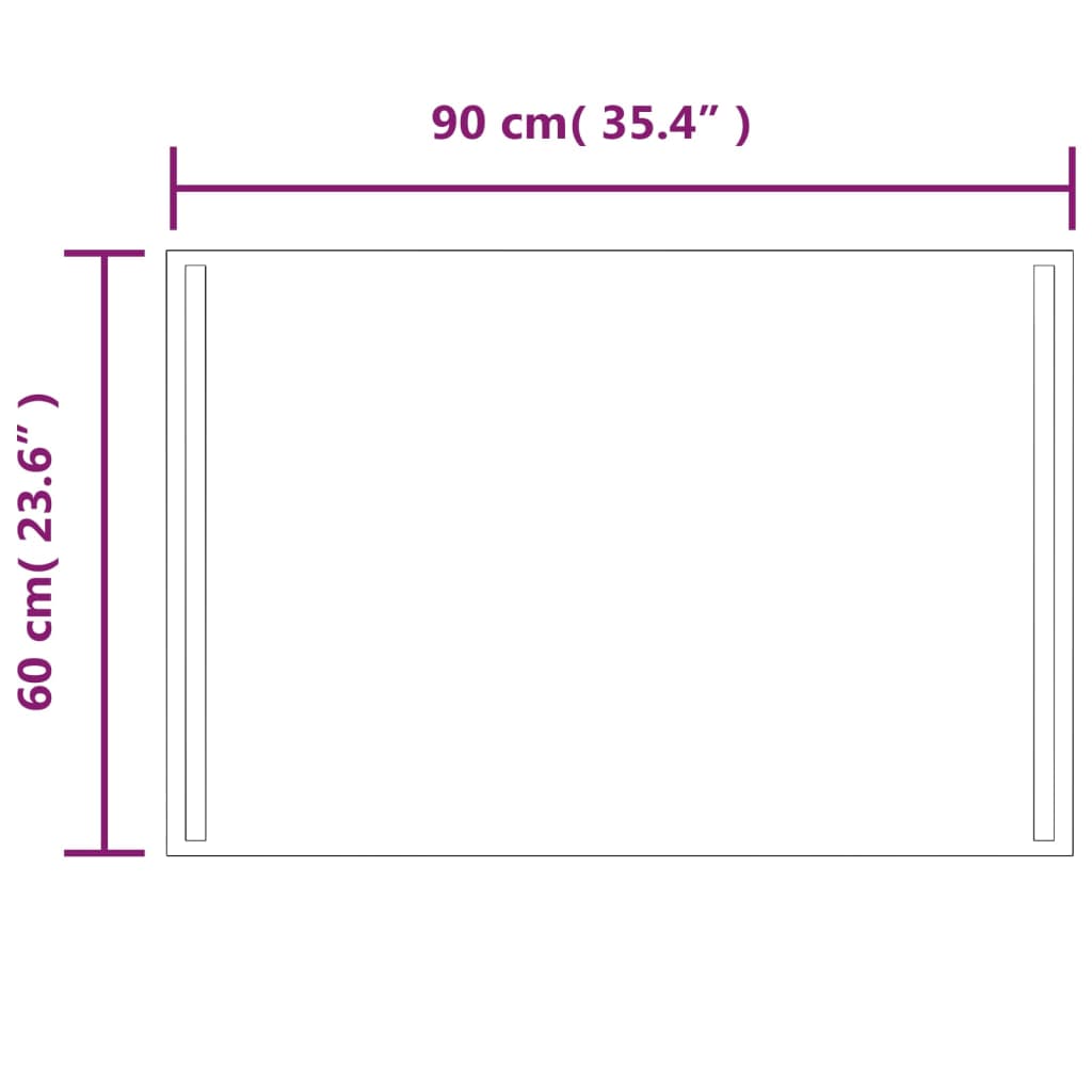 Καθρέφτης Μπάνιου με LED 60x90 εκ.