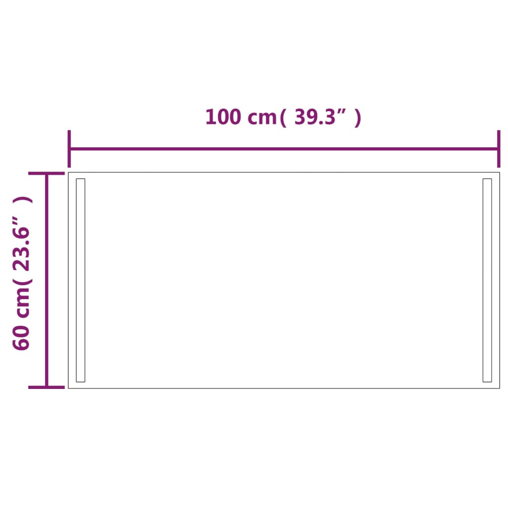Καθρέφτης Μπάνιου με LED 60x100 εκ. - Pakobazaar