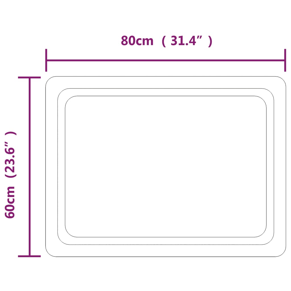 Καθρέφτης Μπάνιου με LED 60x80 εκ.