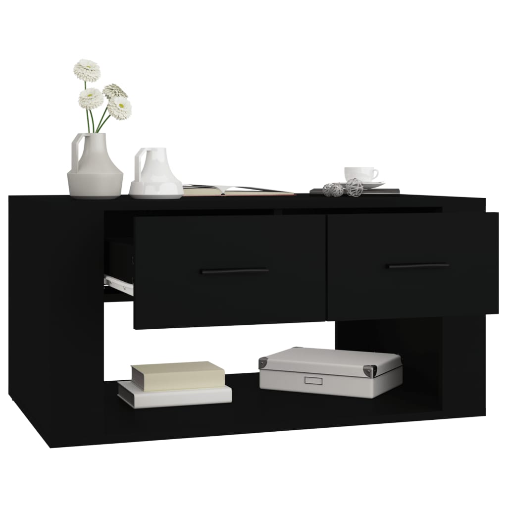 Τραπεζάκι Σαλονιού Μαύρο 80x50x40 εκ. Επεξεργασμένο Ξύλο
