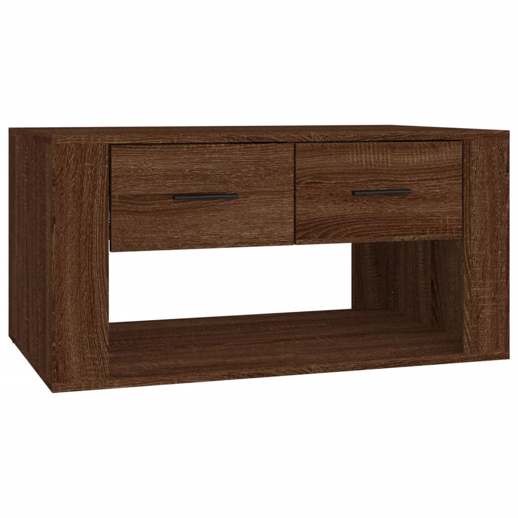 Τραπεζάκι Σαλονιού Καφέ Δρυς 80x50x40 εκ. Επεξεργασμένο Ξύλο