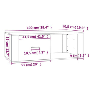 Τραπεζάκι Σαλονιού Λευκό 100 x 50,5 x 35 εκ. Επεξεργασμένο Ξύλο - Pakobazaar