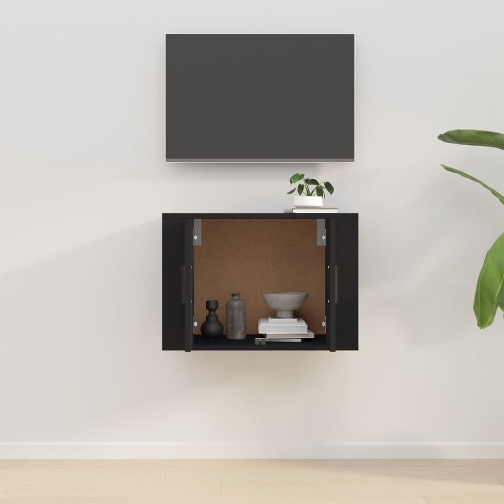 Έπιπλο Τηλεόρασης Επιτοίχιο Μαύρο 57x34,5x40 εκ.