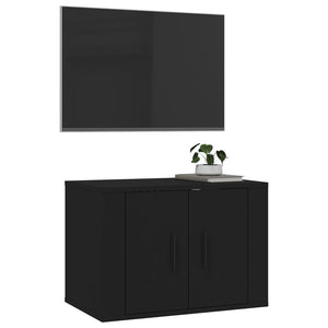 Έπιπλο Τηλεόρασης Επιτοίχιο Μαύρο 57x34,5x40 εκ.