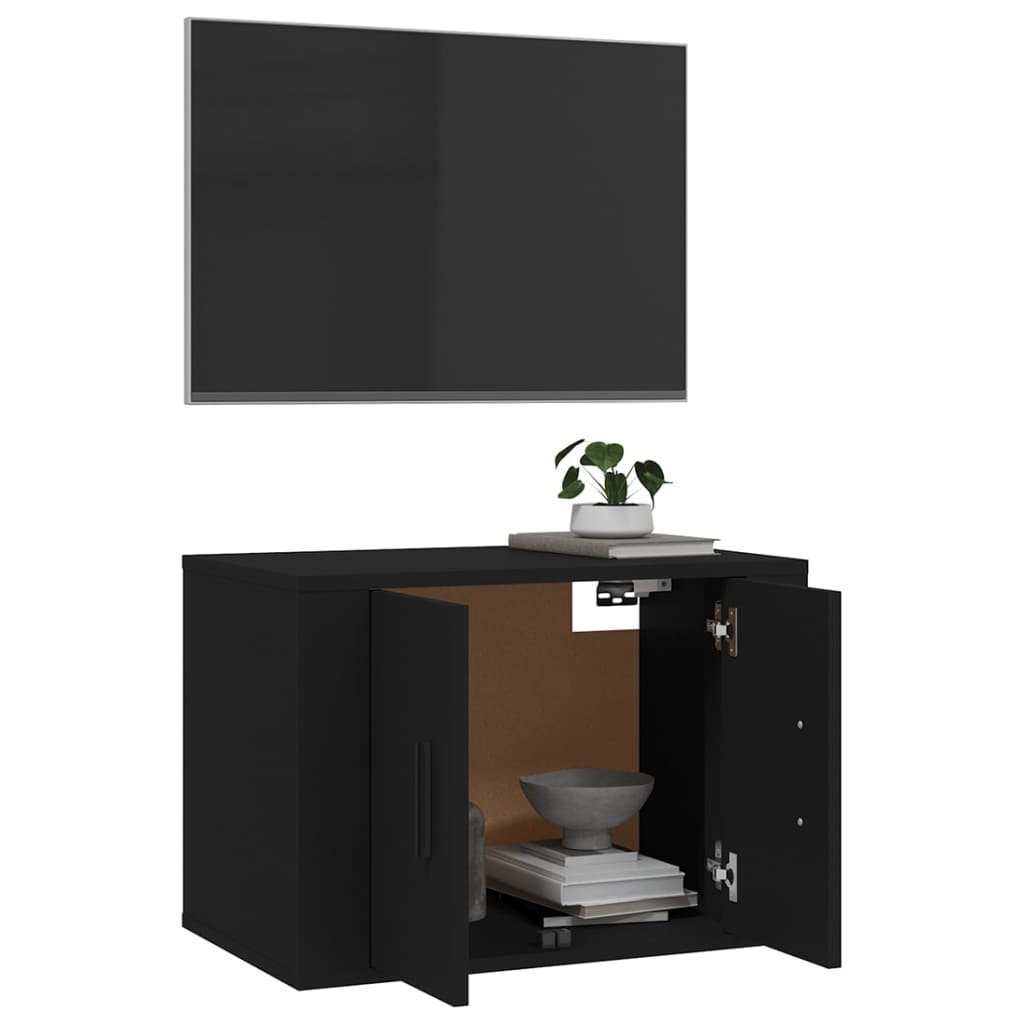 Έπιπλο Τηλεόρασης Επιτοίχιο Μαύρο 57x34,5x40 εκ.