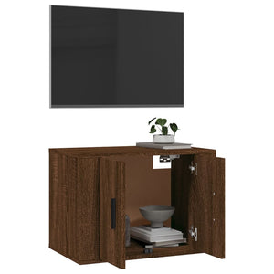 Έπιπλο Τηλεόρασης Επιτοίχιο Καφέ Δρυς 57x34,5x40 εκ.