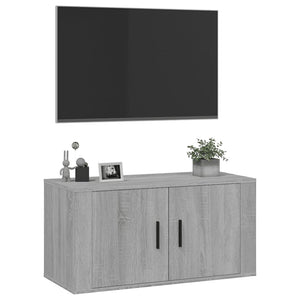 Έπιπλα Τηλεόρασης Επιτοίχια Sonoma Δρυς 80x34,5x40 εκ - Pakobazaar