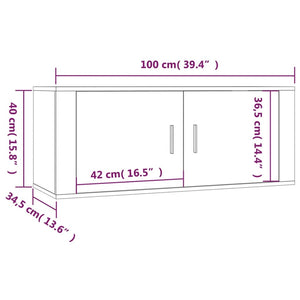 Έπιπλο Τηλεόρασης Επιτοίχιο Καφέ Δρυς 100x34,5x40 εκ.