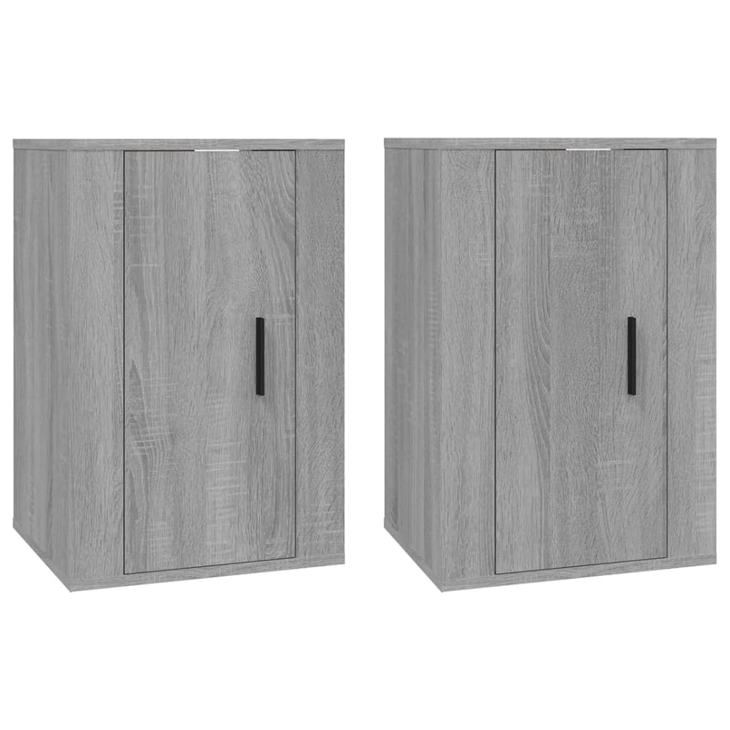 Έπιπλα Τηλεόρασης Επιτοίχια 2 τεμ. Γκρι Sonoma 40x34,5x60 εκ.