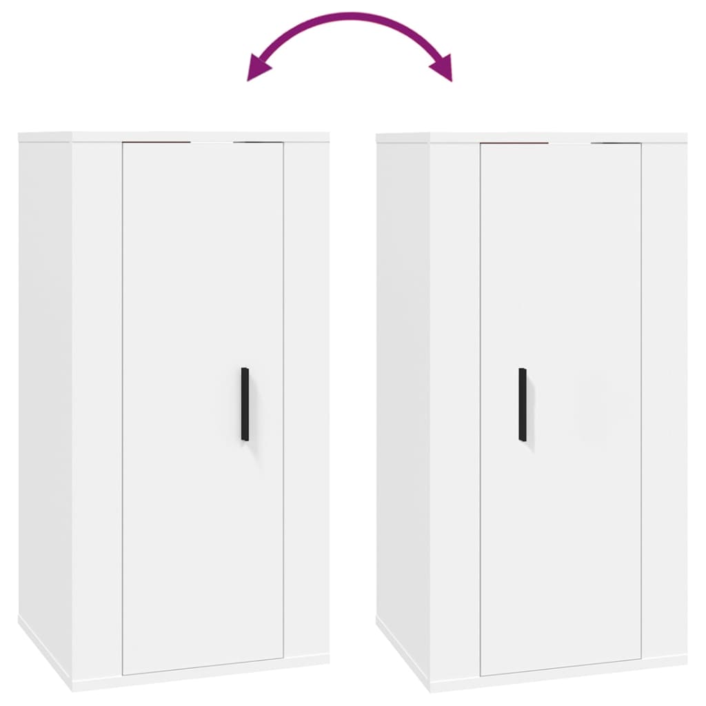 Έπιπλο Τηλεόρασης Επιτοίχιο Λευκό 40x34,5x80 εκ.