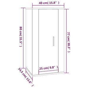Έπιπλο Τηλεόρασης Επιτοίχιο Μαύρο 40x34,5x80 εκ.