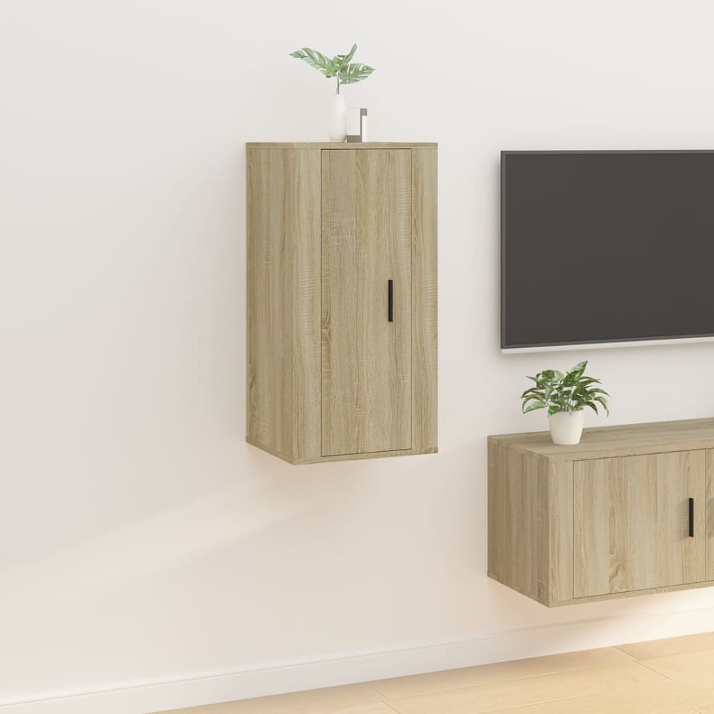 Έπιπλο Τηλεόρασης Επιτοίχιο Sonoma Δρυς 40x34,5x80 εκ.