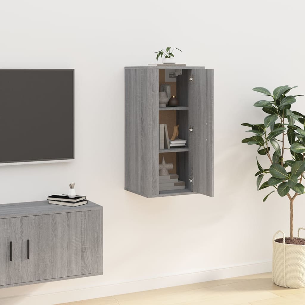 Έπιπλα Τηλεόρασης Επιτοίχια Sonoma Δρυς 40x34,5x80 εκ - Pakobazaar
