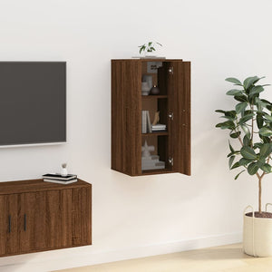 Έπιπλο Τηλεόρασης Επιτοίχιο Καφέ Δρυς 40x34,5x80 εκ.
