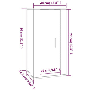 Έπιπλο Τηλεόρασης Επιτοίχιο Καφέ Δρυς 40x34,5x80 εκ.