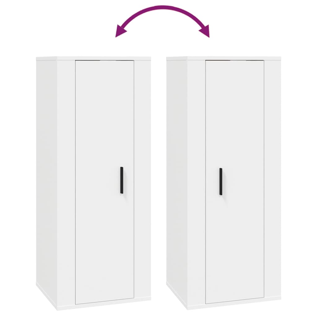 Έπιπλο Τηλεόρασης Επιτοίχιο Λευκό 40x34,5x100 εκ.