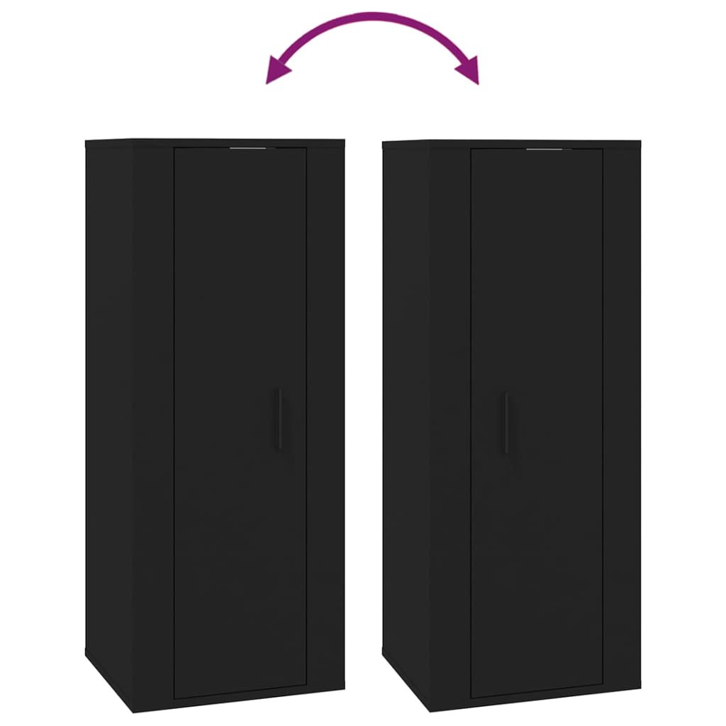 Έπιπλο Τηλεόρασης Επιτοίχιο Μαύρο 40x34,5x100 εκ. - Pakobazaar