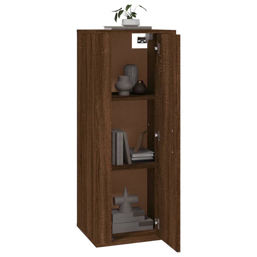 Έπιπλο Τηλεόρασης Επιτοίχιο Καφέ Δρυς 40x34,5x100 εκ.