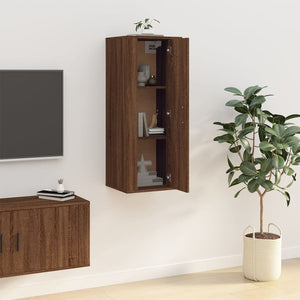 Έπιπλο Τηλεόρασης Επιτοίχιο Καφέ Δρυς 40x34,5x100 εκ.