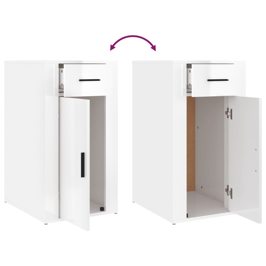 Ντουλάπι Γραφείου Γυαλ. Λευκό 40x49x75 εκ. Επεξεργασμένο Ξύλο - Pakobazaar