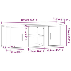 Έπιπλο Τηλεόρασης Μαύρο 100x31,5x35εκ. Επεξ. Επεξεργασμένο Ξύλο