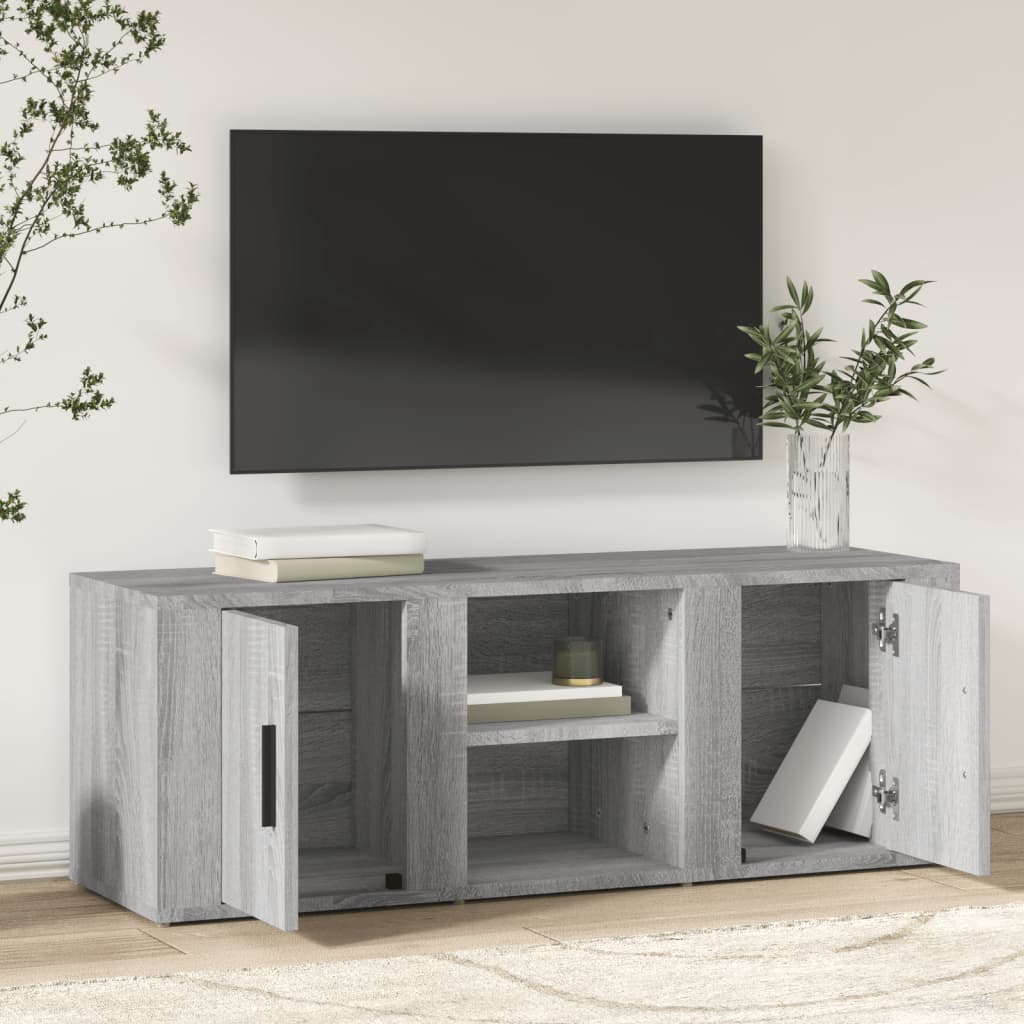 Έπιπλο Τηλεόρασης Γκρι Sonoma 100x31,5x35 εκ. από Επεξεργ. Ξύλο