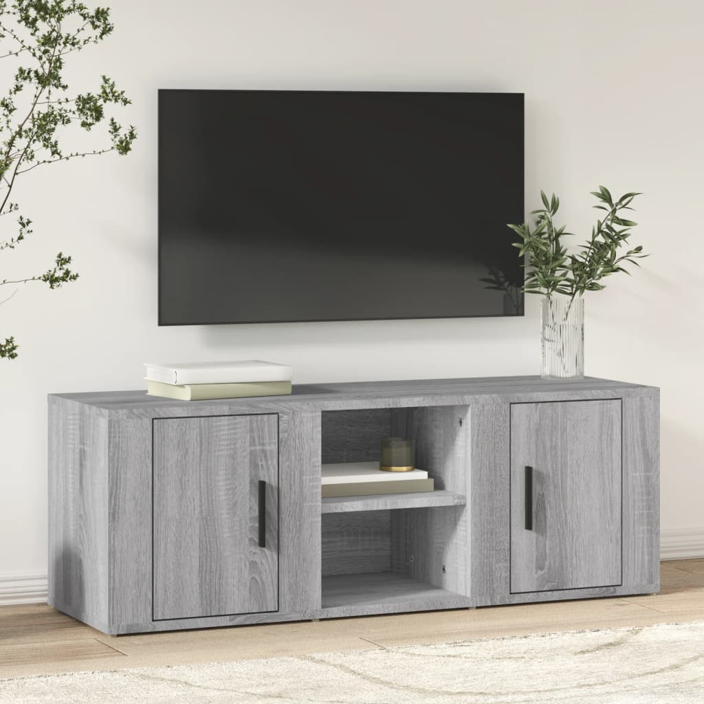 Έπιπλο Τηλεόρασης Γκρι Sonoma 100x31,5x35 εκ. από Επεξεργ. Ξύλο
