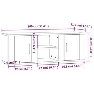 Έπιπλο Τηλεόρασης Καφέ Δρυς 100x31,5x35 εκ. Επεξεργ. Ξύλο