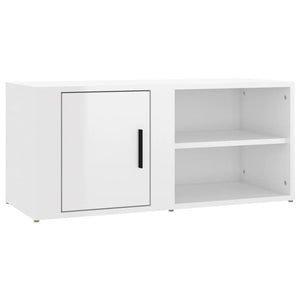 Έπιπλα Τηλεόρασης2 τεμ. Γυαλιστ. Λευκό 80x31,5x36εκ. Επεξ. Ξύλο - Pakobazaar