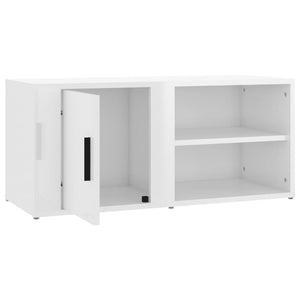 Έπιπλα Τηλεόρασης2 τεμ. Γυαλιστ. Λευκό 80x31,5x36εκ. Επεξ. Ξύλο - Pakobazaar