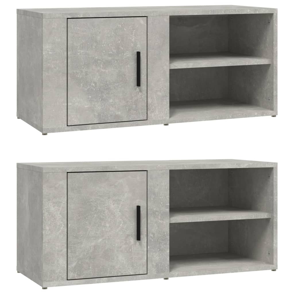 Έπιπλα Τηλεόρασης 2 τεμ. Γκρι Σκυρ. 80x31,5x36εκ. Επεξεργ. Ξύλο - Pakobazaar