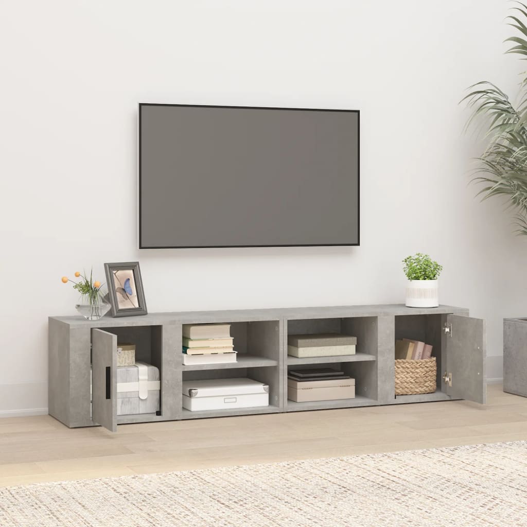 Έπιπλα Τηλεόρασης 2 τεμ. Γκρι Σκυρ. 80x31,5x36εκ. Επεξεργ. Ξύλο - Pakobazaar