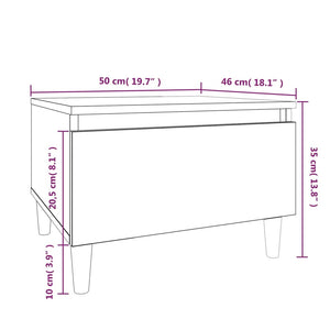 Βοηθητικά Τραπέζια 2 τεμ. Γυαλ.Λευκό 50x46x35 εκ. Επεξ. Ξύλο