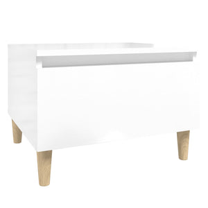 Βοηθητικά Τραπέζια 2 τεμ. Γυαλ.Λευκό 50x46x35 εκ. Επεξ. Ξύλο