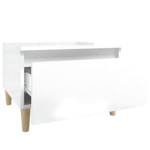Βοηθητικά Τραπέζια 2 τεμ. Γυαλ.Λευκό 50x46x35 εκ. Επεξ. Ξύλο