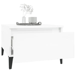 Βοηθητικά Τραπέζια 2 τεμ. Γυαλ.Λευκό 50x46x35 εκ. Επεξ. Ξύλο