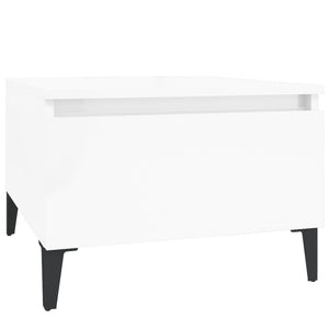 Βοηθητικά Τραπέζια 2 τεμ. Γυαλ.Λευκό 50x46x35 εκ. Επεξ. Ξύλο