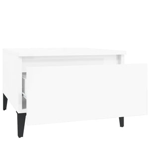 Βοηθητικά Τραπέζια 2 τεμ. Γυαλ.Λευκό 50x46x35 εκ. Επεξ. Ξύλο