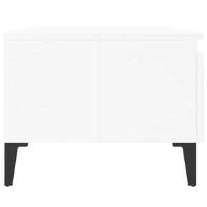 Βοηθητικά Τραπέζια 2 τεμ. Γυαλ.Λευκό 50x46x35 εκ. Επεξ. Ξύλο