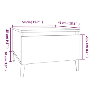 Βοηθητικά Τραπέζια 2 τεμ. Γυαλ.Λευκό 50x46x35 εκ. Επεξ. Ξύλο