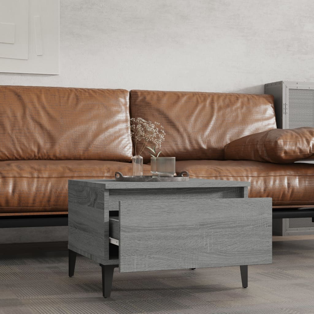 Τραπέζι Βοηθητικό Γκρι Sonoma 50x46x35 εκ. Επεξεργασμένο Ξύλο