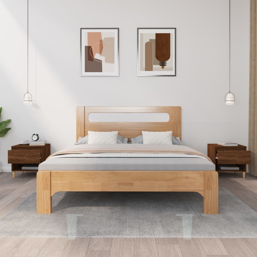 Κομοδίνα 2 τεμ Καφέ Δρυς 50x46x50 εκ. από Επεξεργασμένο Ξύλο - Pakobazaar