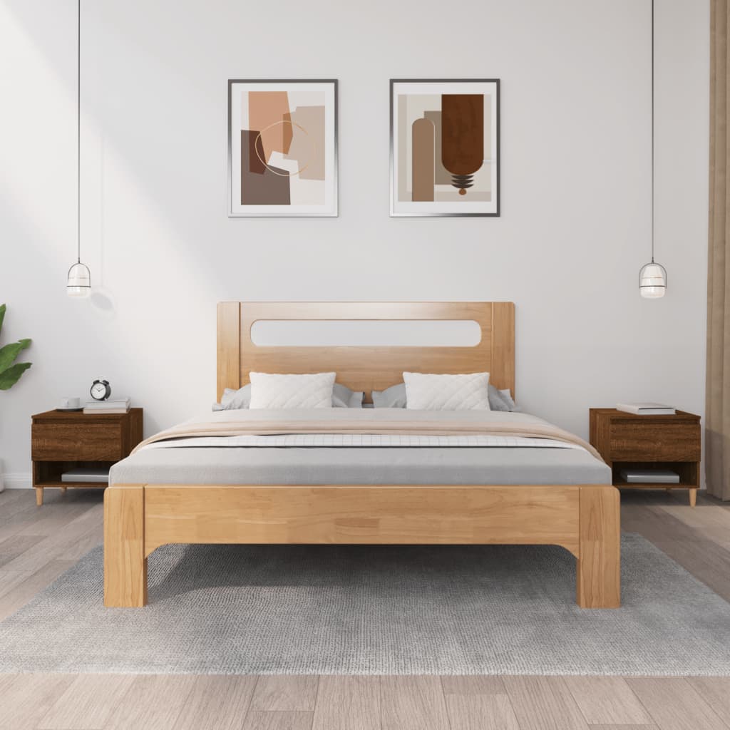 Κομοδίνα 2 τεμ Καφέ Δρυς 50x46x50 εκ. από Επεξεργασμένο Ξύλο - Pakobazaar