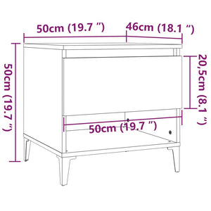 Βοηθητικά Τραπέζια 2 τεμ. Μαύρα 50x46x50 εκ. Επεξεργασμένο Ξύλο